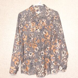 Orvis 100% Silk Button Down Shirt Size Small